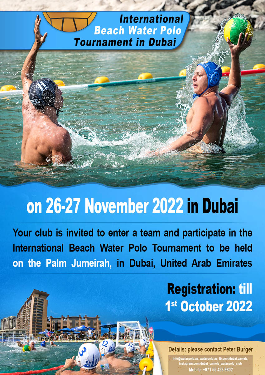 International Beach Water Polo Tournament in Dubai 26-27 November 2022